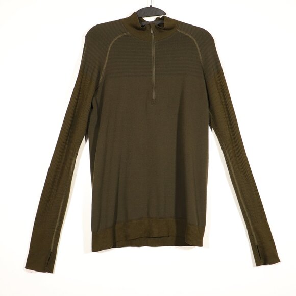 EUC Lululemon Dark Green Brown Pullover Size 10 - Picture 1 of 10
